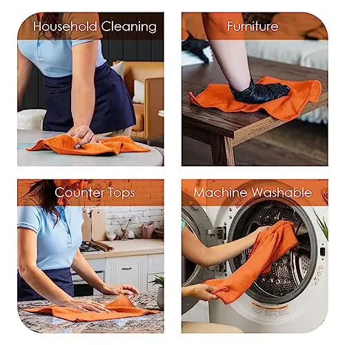 Avalon Towels Microfiber Cleaning Cloths (Value Pack of 36) Size 16