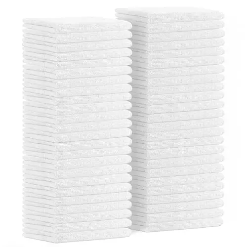 Avalon Towels Microfiber Cleaning Cloths (Value Pack of 48) - Size 16 x 16 Inches, Highly Absorbent Cleaning Rags, Lint Free, Reusable and Washable, Microfiber Towels for Cars - 1