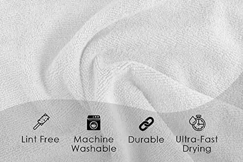 Avalon Towels Microfiber Cleaning Cloths (Value Pack of 48) - Size 16 x 16 Inches, Highly Absorbent Cleaning Rags, Lint Free, Reusable and Washable, Microfiber Towels for Cars - 6