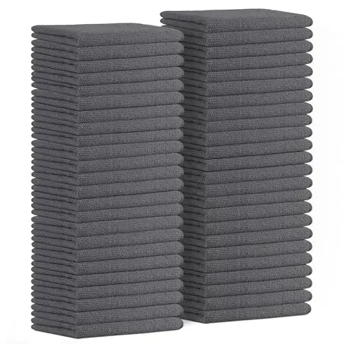 Avalon Towels Microfiber Cleaning Cloths (Value Pack of 48) - Size 16 x 16 Inches, Highly Absorbent Cleaning Rags, Lint Free, Reusable and Washable, Microfiber Towels for Cars - 1