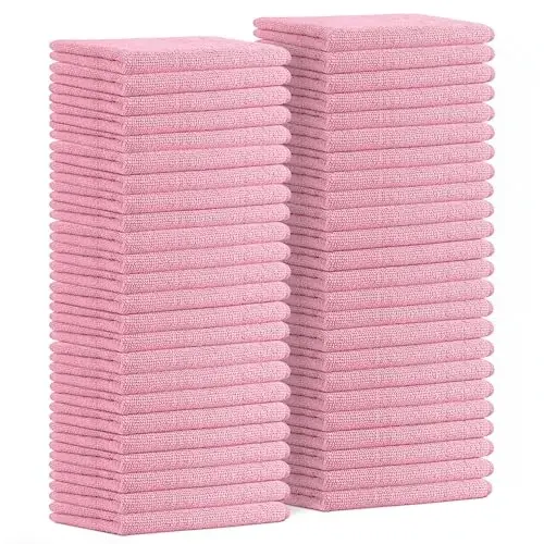 Avalon Towels Microfiber Cleaning Cloths (Value Pack of 48) - Size 16 x 16 Inches, Highly Absorbent Cleaning Rags, Lint Free, Reusable and Washable, Microfiber Towels for Cars - 1