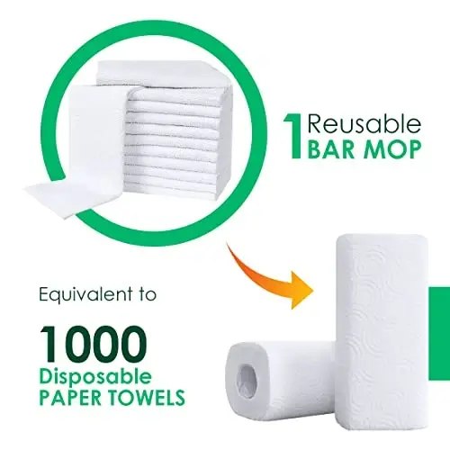 Avalon Towels Terry Bar Mop Towels (Value Pack of 30) Size 16