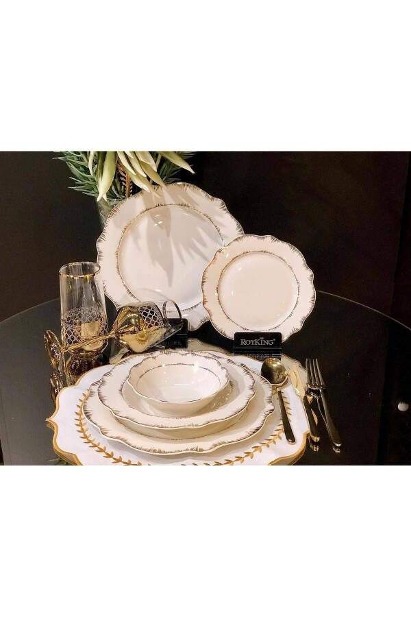 Avangarde 24 Piece 6 Person Bone Porcelain Dinner Set - 10