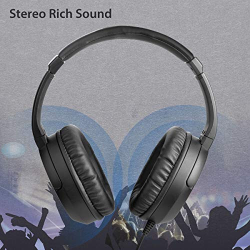Avantree HF039 Uzoq Spiralli Simli Quloqchinlar TV va Kompyuter uchun Ovoz Balandligi Nazorati, Stereo / Mono Nazorati, 16,4 fut / 5m Kengaytirilgan Diapazon Simi, 3.5mm AUX Audio, Stereo Ovoz Spiralli Simli Quloqchinlar - 4