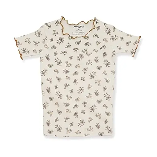 AVAUMA Baby Boy Girl Pajama Set 6M-7T Kids Cute Toddler Snug fit Flower Pattern Design Pjs Cotton Sleepwear Ruffled Shirring - MODAZONE (1)