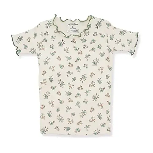 AVAUMA Baby Boy Girl Pajama Set 6M-7T Kids Cute Toddler Snug fit Flower Pattern Design Pjs Cotton Sleepwear Ruffled Shirring - MODAZONE (1)