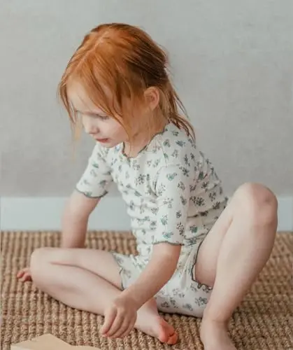 AVAUMA Baby Boy Girl Pajama Set 6M-7T Kids Cute Toddler Snug fit Flower Pattern Design Pjs Cotton Sleepwear Ruffled Shirring - 5