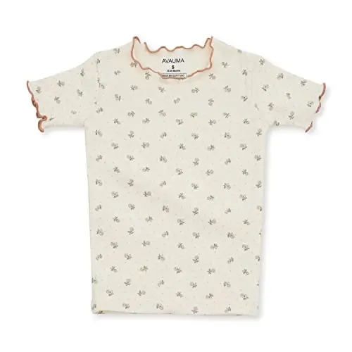 AVAUMA Baby Boy Girl Pajama Set 6M-7T Kids Cute Toddler Snug fit Flower Pattern Design Pjs Cotton Sleepwear Ruffled Shirring - MODAZONE (1)