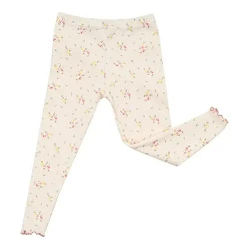 AVAUMA Baby Boy Girl Pajama Set 6M-7T Kids Cute Toddler Snug fit Flower Pattern Design Pjs Cotton Sleepwear Ruffled Shirring - 3