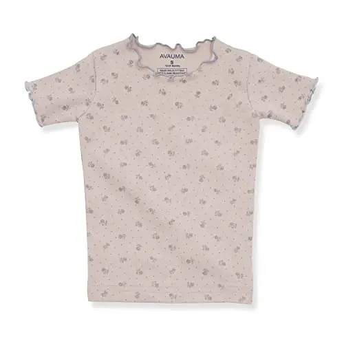 AVAUMA Baby Boy Girl Pajama Set 6M-7T Kids Cute Toddler Snug fit Flower Pattern Design Pjs Cotton Sleepwear Ruffled Shirring - 2