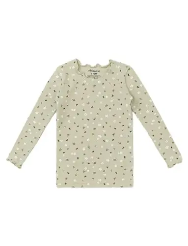 AVAUMA Baby Boy Girl Pajama Set 6M-7T Kids Cute Toddler Snug fit Flower Pattern Design Pjs Cotton Sleepwear Ruffled Shirring - 2