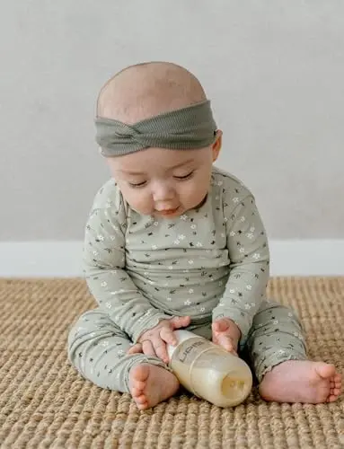 AVAUMA Baby Boy Girl Pajama Set 6M-7T Kids Cute Toddler Snug fit Flower Pattern Design Pjs Cotton Sleepwear Ruffled Shirring - 5