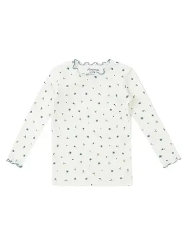 AVAUMA Bebek Erkek Kız Pijama Takımı 6Ay-7Yaş Çocuk Sevimli Küçük Çocuk Üzerine Oturan Çiçek Desenli Pijama Pamuklu Pijama Fırfırlı Büzgülü - 2