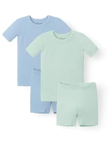 AVAUMA Bebek Kısa Pijama Takımı Bebek Erkek Kız Çocuklar Dar Kesim Fitilli Ev Giyimi pjs Günlük Yaşam Tarzı için - AVAUMA