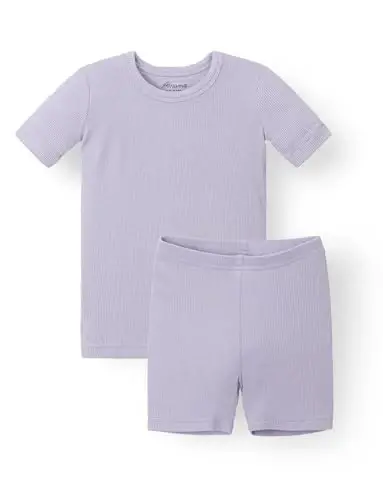 AVAUMA Bebek Kısa Pijama Takımı Bebek Erkek Kız Çocuklar Dar Kesim Fitilli Pijama Günlük Yaşam Tarzı için - 1