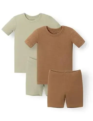 AVAUMA Toddler Short Pajamas Set Baby Boys Girls Kids Snug fit Ribbed Sleepwear pjs for Daily Life Style - MODAZONE