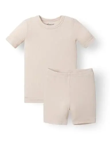 AVAUMA Bebek Kısa Pijama Takımı Bebek Erkek Kız Çocuklar Günlük Yaşam Tarzı için Dar Kesim Fitilli Uyku Giyim pjs - 1