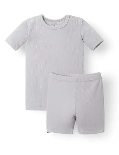 AVAUMA Toddler Short Pajamas Set Baby Boys Girls Kids Snug fit Ribbed Sleepwear pjs for Daily Life Style 