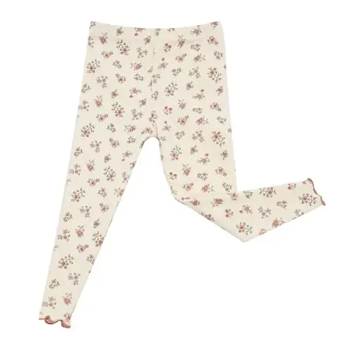 AVAUMA Erkek Bebek Kız Pijama Takımı 6Ay-7Yaş Çocuk Sevimli Küçük Çocuk Dar Kesim Çiçek Desenli Pijama Pamuklu Ev Giyim Fırfırlı Büzgülü - 3