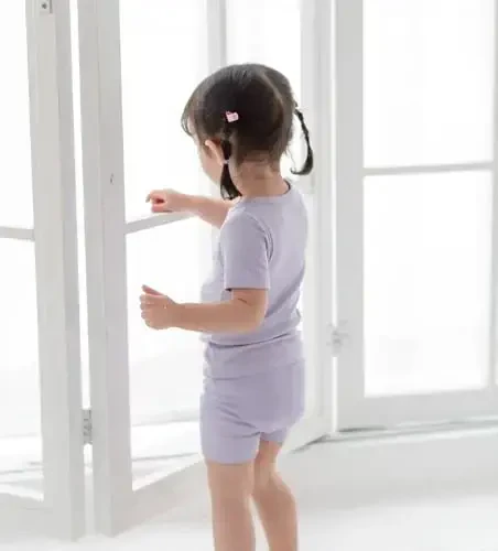 AVAUMA Комплект пижамы для малышей; шорты; для мальчиков; для девочек; для детей; облегающий крой; рубчатая ткань; одежда для сна; для повседневной жизни - 5