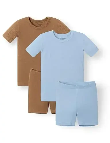 AVAUMA Toddler Short Pajamas Set Baby Boys Girls Kids Snug fit Ribbed Sleepwear pjs for Daily Life Style 