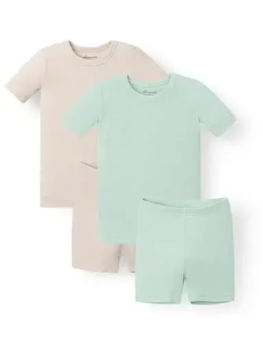 AVAUMA Toddler Short Pajamas Set Baby Boys Girls Kids Snug fit Ribbed Sleepwear pjs for Daily Life Style 