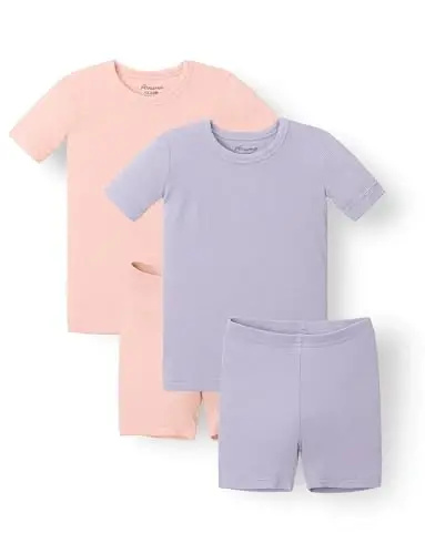 AVAUMA Toddler Short Pajamas Set Baby Boys Girls Kids Snug fit Ribbed Sleepwear pjs for Daily Life Style 