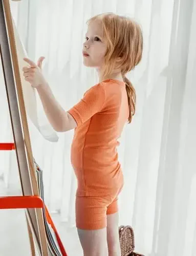 AVAUMA Toddler Short Pajamas Set Baby Boys Girls Kids Snug fit Ribbed Sleepwear pjs for Daily Life Style - 5