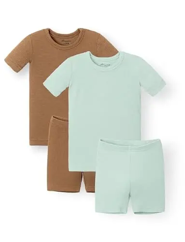 AVAUMA Toddler Short Pajamas Set Baby Boys Girls Kids Snug fit Ribbed Sleepwear pjs for Daily Life Style 
