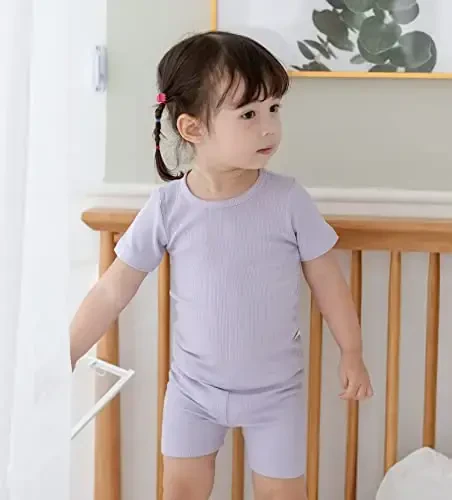 AVAUMA Toddler Short Pajamas Set Baby Boys Girls Kids Snug fit Ribbed Sleepwear pjs for Daily Life Style - 5