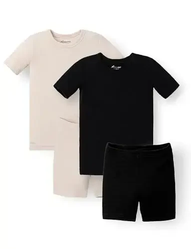 AVAUMA Toddler Short Pajamas Set Baby Boys Girls Kids Snug fit Ribbed Sleepwear pjs for Daily Life Style - 1