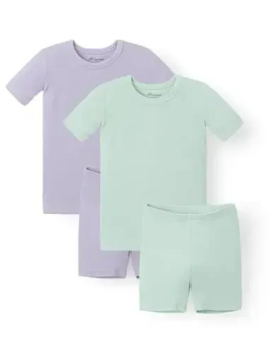 AVAUMA Toddler Short Pajamas Set Baby Boys Girls Kids Snug fit Ribbed Sleepwear pjs for Daily Life Style 