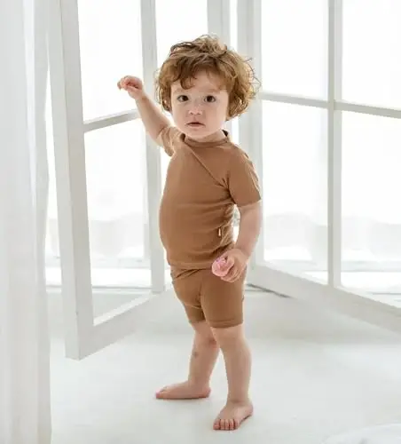 AVAUMA Toddler Short Pajamas Set Baby Boys Girls Kids Snug fit Ribbed Sleepwear pjs for Daily Life Style - 4