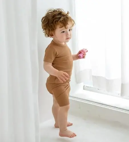 AVAUMA Toddler Short Pajamas Set Baby Boys Girls Kids Snug fit Ribbed Sleepwear pjs for Daily Life Style - 5