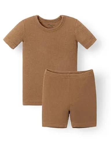 AVAUMA Toddler Short Pajamas Set Baby Boys Girls Kids Snug fit Ribbed Sleepwear pjs for Daily Life Style 
