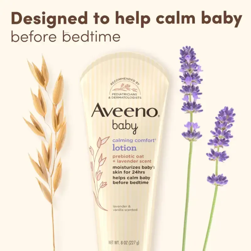 Aveeno Baby Calming Comfort Moisturizing Body Lotion for Baby and Toddler, 8 fl oz - 9
