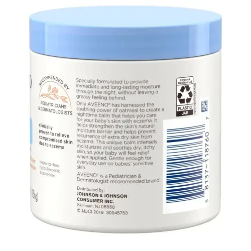 Aveeno Baby Eczema Therapy Nighttime Body Balm, Colloidal Oatmeal, 5,5 oz - 11
