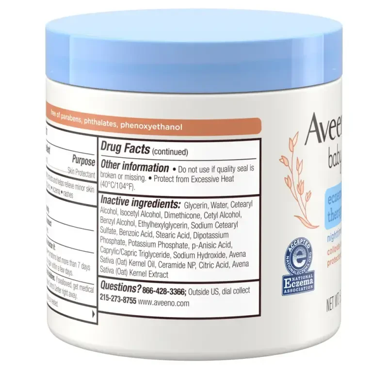 Aveeno Baby Eczema Therapy Nighttime Body Balm, Colloidal Oatmeal, 5,5 oz - 12
