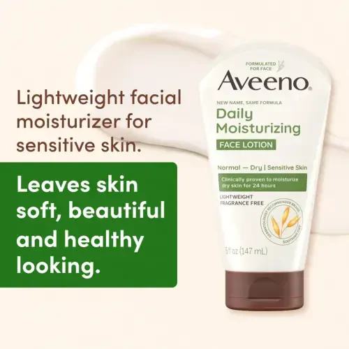 Aveeno Daily Moisturizing Face Cream for Dry Skin, Prebiotic Oat, 5 oz - 7