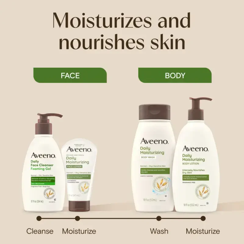 Aveeno Daily Moisturizing Face Cream for Dry Skin, Prebiotic Oat, 5 oz - 10