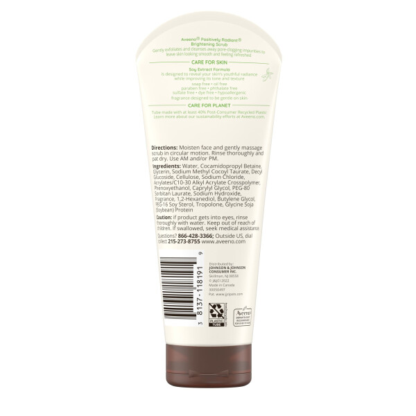 Aveeno Positively Radiant Brightening & Exfoliating Face Scrub, 7 oz - 16