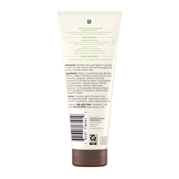 Aveeno Positively Radiant Brightening & Exfoliating Face Scrub, 7 oz - 3