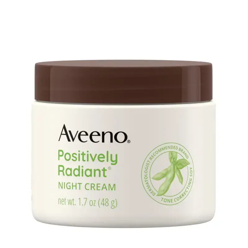 Aveeno Positively Radiant Moisturizing Face & Neck Night Cream, 1.7 oz - 2