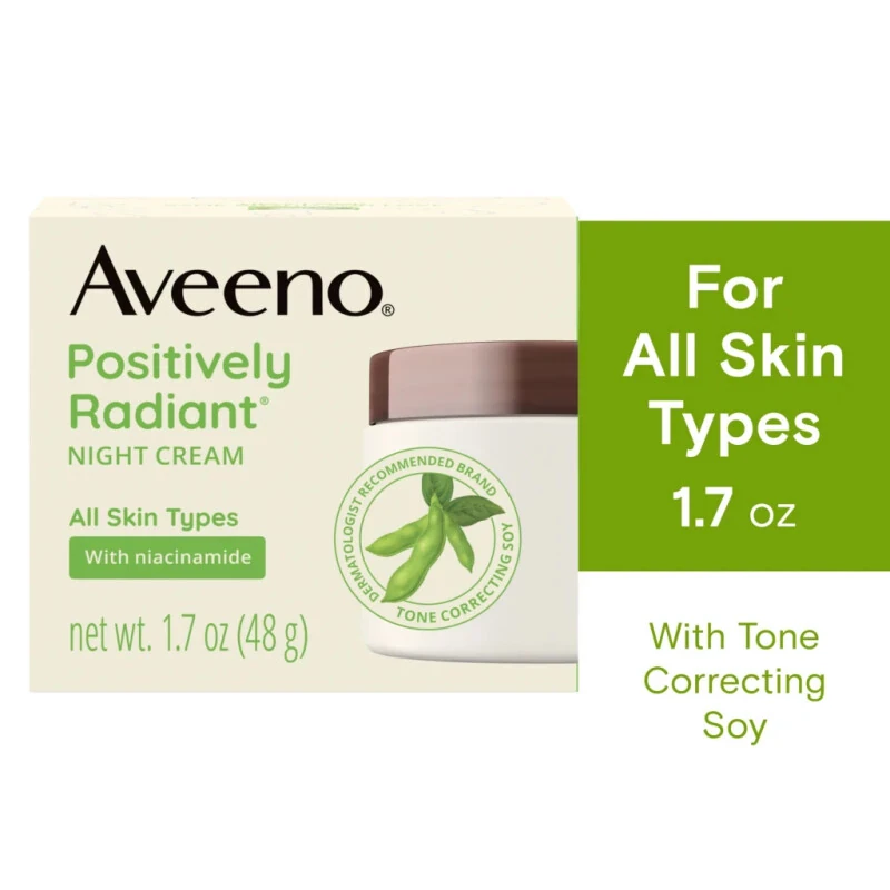 Aveeno Positively Radiant Moisturizing Face & Neck Night Cream, 50 мл - AVEENO