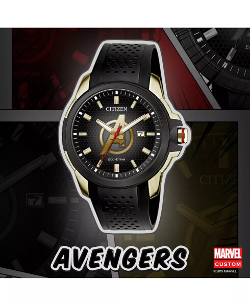 Avengers Black Strap Watch 45mm Black - 6