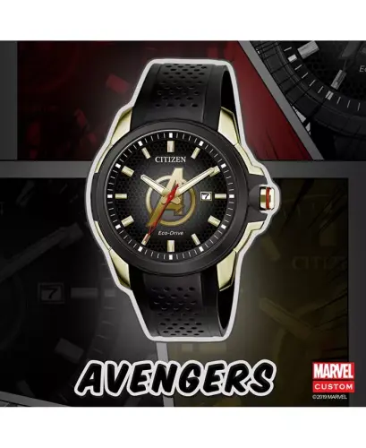 Avengers Black Strap Watch 45mm-Black - 6