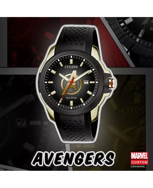 Avengers Black Strap Watch 45mm - Black - 6