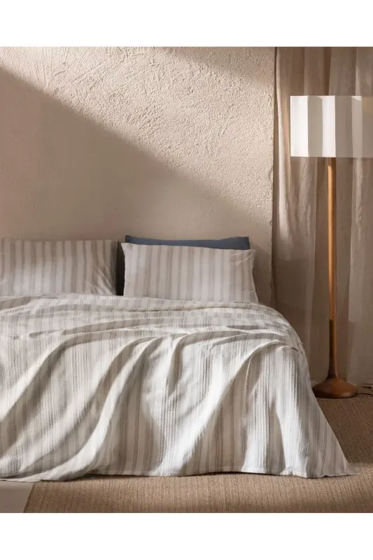 Avery Çift Kişilik Ecocell Baskılı Pike Takımı-GRİ - 5