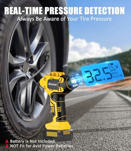 AVID POWER Tire Inflator (Battery Not Included), Compatible with DeWalt 20V Max Batteries of DCB Series, Not for Avid Power Batteries, Portable Air Compressor, Air Pump for Car - 3