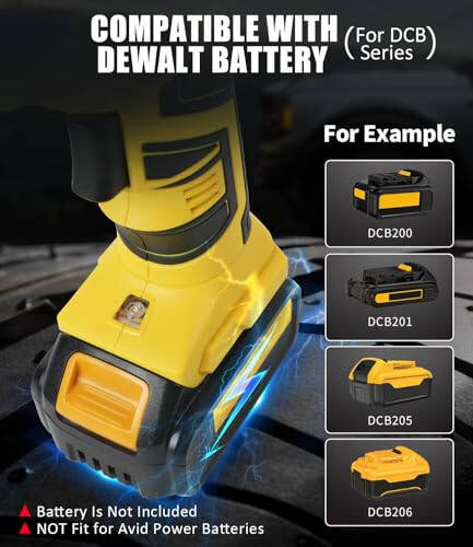 AVID POWER Tire Inflator (Battery Not Included), Compatible with DeWalt 20V Max Batteries of DCB Series, Not for Avid Power Batteries, Portable Air Compressor, Air Pump for Car - 4